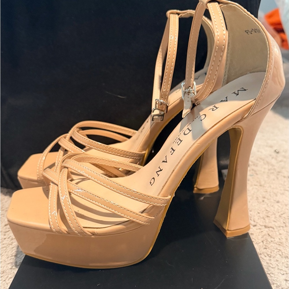 Marc Defang Nude Strappy Platform Heels